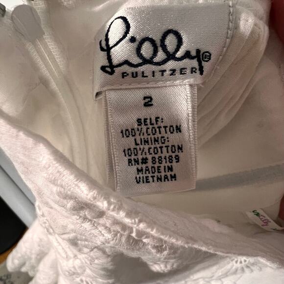 Lilly Pulitzer White Halter Eyelet Dress Resort Coastal Preppy Summer Size 2 - Picture 8 of 8